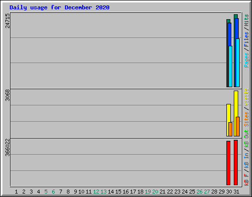 Daily usage for December 2020